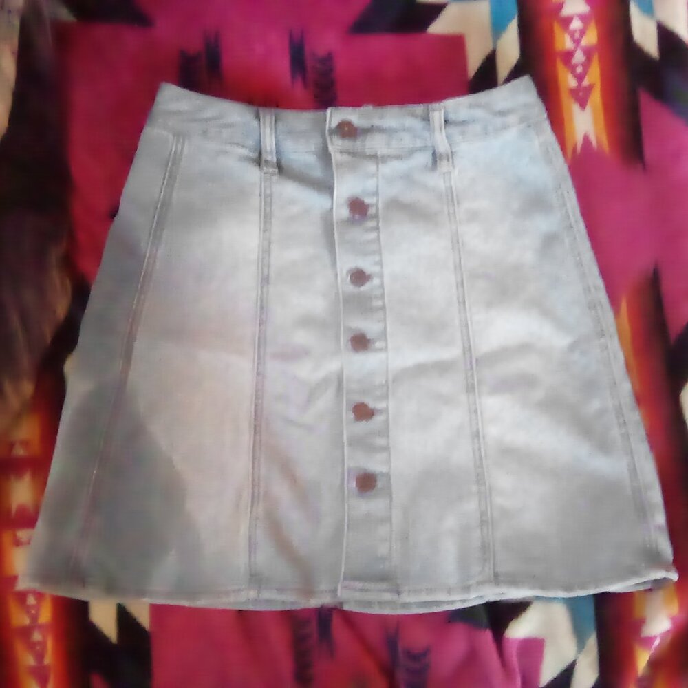 Denim Button Up Skirt